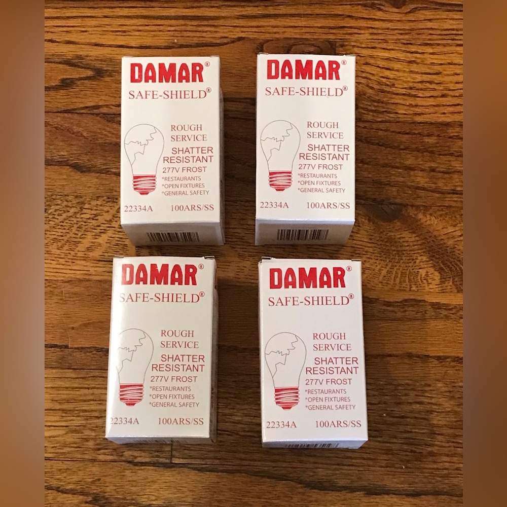 Damar Safe-Shield Rough Service Shatter Resistant Lamp Light Bulbs 277V Frost
